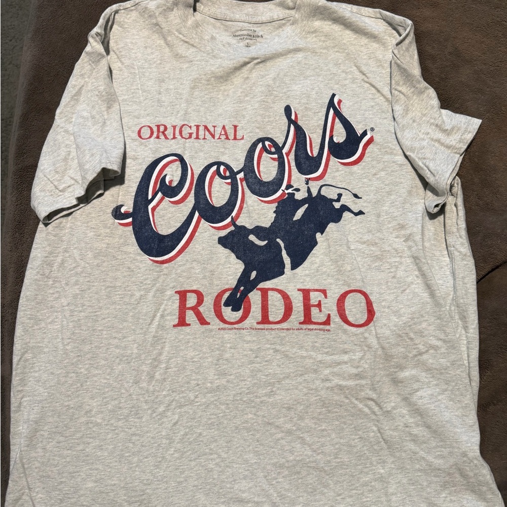 Abercrombie & Fitch Coors Rodeo Gray Graphic Tee